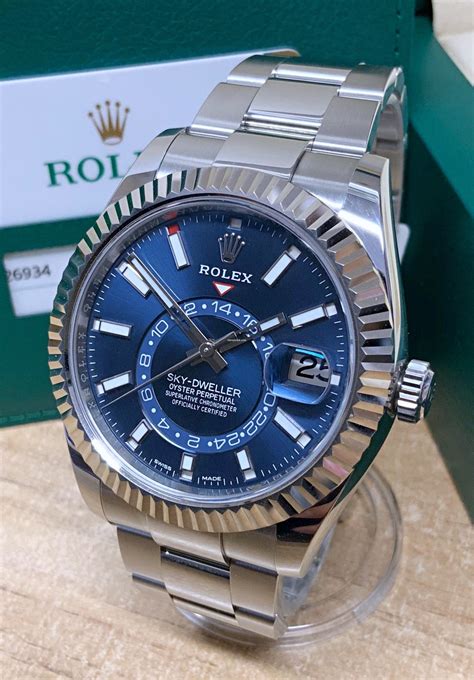 sky dweller steel blue rolex.